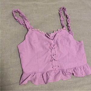 Urban Outfitters crop lace lavender top